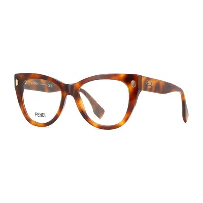Fendi Ladies Black Square Eyeglass Frames Fe50086i 053 In Multi
