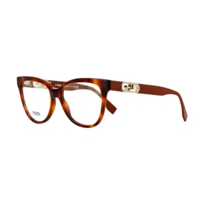 Fendi Ladies Black Square Eyeglass Frames Fe50093i 053 In Brown