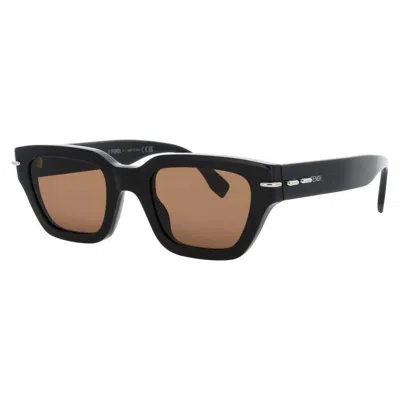 Fendi Ladies Brown Rectangular Sunglasses Fe40191i01e In ["brown"]