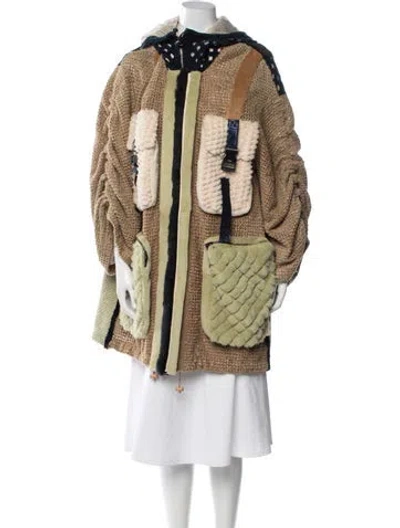 Pre-owned Fendi Lamb Fur Coat In Brown