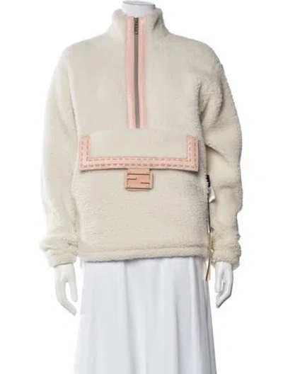 Pre-owned Fendi Lamb Leather Jacket W/ Tags In Neutrals