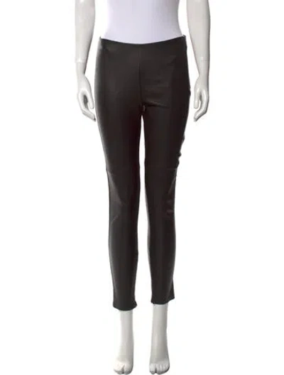 Pre-owned Fendi Lamb Leather Skinny Leg Pants In Black