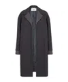 Fendi Dark Grey Cotton Blend Overcoat In Black