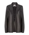 Fendi Lapel Long-sleeved Leather Jacket In Black