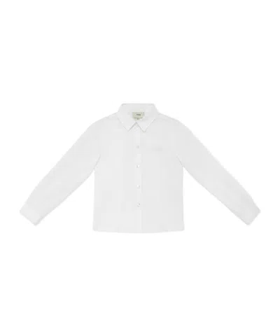 Fendi Lapel Long-sleeved Shirt In White