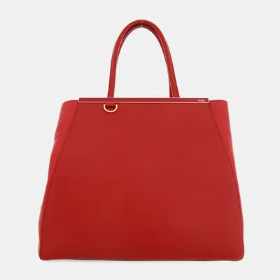 Pre-owned Fendi Large 2jours Bag In Red