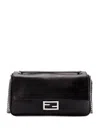 Fendi Women Baguette Large Leather Shoulder Bag In Black