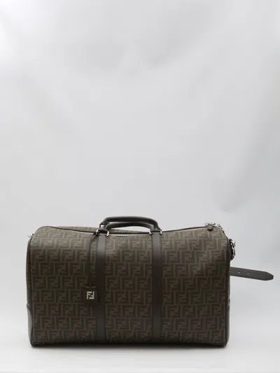 Fendi Large Boston Ff Duffle In Sand