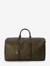 Fendi Men Large Duffle Ff Ff Fabric Travel Bag In Sand