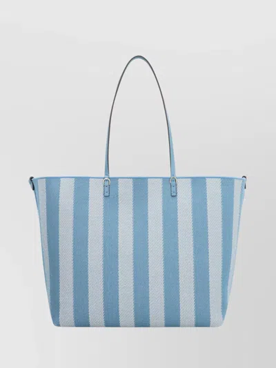 Fendi Large Canvas Tote Bag Reversible Leather Handles