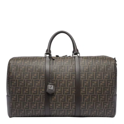 Fendi Large Duffle Ff Bag In Brown
