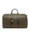 Fendi Men Large Duffle Ff Ff Fabric Travel Bag In Black