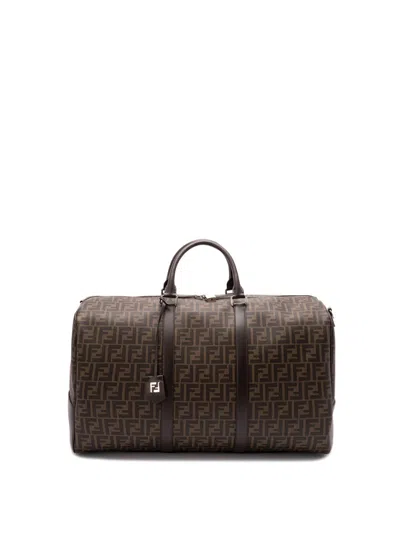 Fendi Large `ff` Duffle Bag In Brown