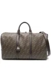 Fendi Men Large Duffle Ff Ff Fabric Travel Bag In Brown