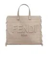 Fendi Large Ff Jacquard Fringed Tote Bag In Nude
