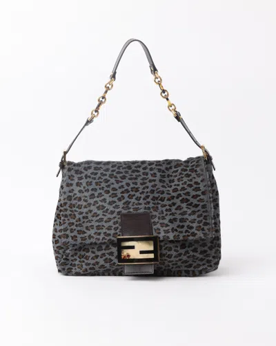 Fendi Large Leopard Mamma Bag In Gray