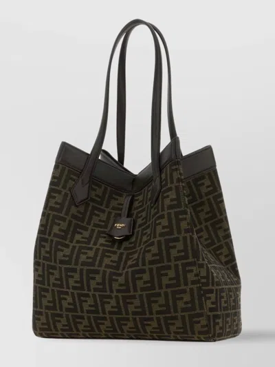 Fendi Large Origami Shopping Bag With Embroidered Fabric In Tmoroebanoos