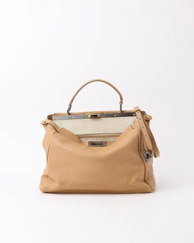 Fendi Large Peekaboo Bag In Sand