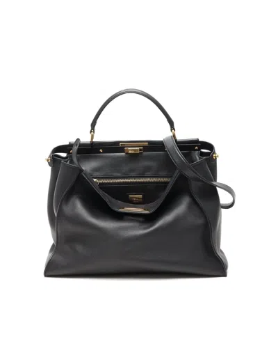 Fendi Large Peekaboo Bag In Black