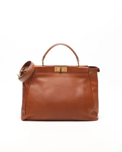 Fendi Large Peekaboo Bag In Brown