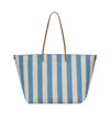 Fendi Large Reversible Shopping Bag With Embroidered Fabric In Blue