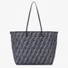 Fendi Women Embroidered Chenille Large Roll Shopping Bag In Blue
