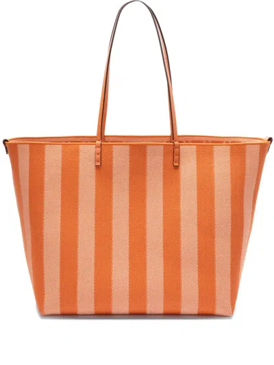 FENDI LARGE ROLL STRIPED TOTE BAG