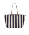 Fendi Large Roll Shopper In Pequin Striped Bags In Black