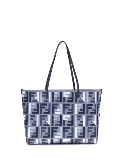 Fendi Large Roll Tote Bag In Blue