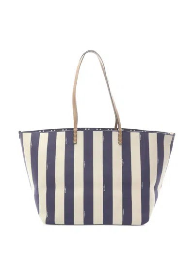 Pre-owned Fendi Large Roll Tote Bag In Blue