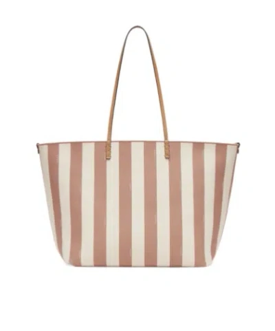FENDI FENDI LARGE ROLL STRIPED REVERSIBLE TOTE BAG