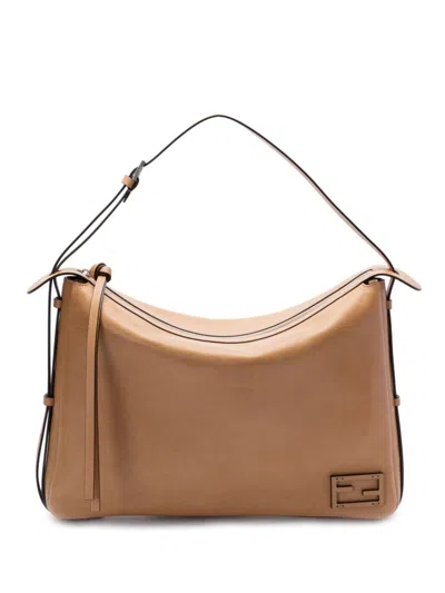 Fendi Large Simply Shoulder Bag In Nude