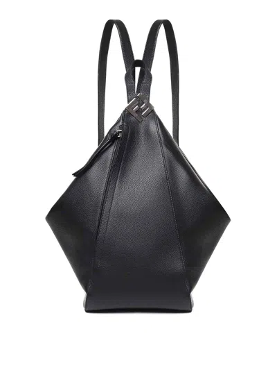 Fendi Large Size  Melon Backpack Bag In Black