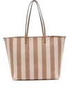 Fendi Beige Roll Large Reversible Shopper Bag Women In Neutral