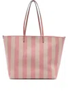 Fendi Large Striped Tote Bag In Pink