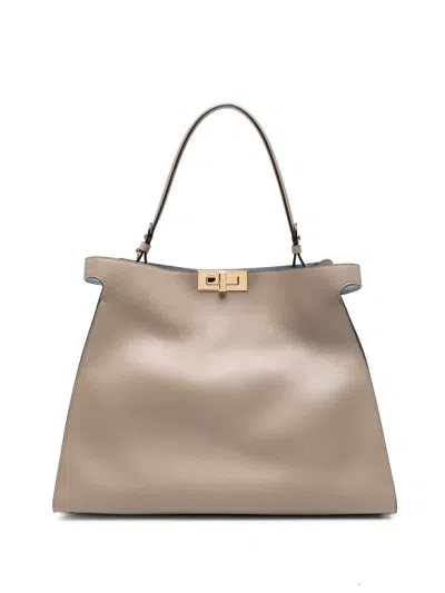 Fendi Large Way Tote Bag In Nude