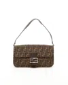 Fendi Large Zucca Baguette Bag In Brown