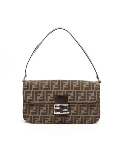 Fendi Large Zucca Baguette Bag In Brown