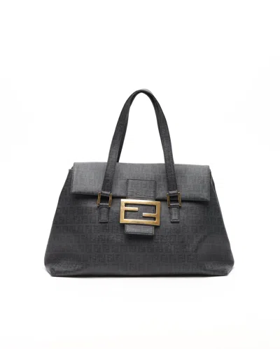Fendi Large Zucca Ff Bag In Black