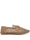 Fendi Laser-cut Leather Loafers In Brown