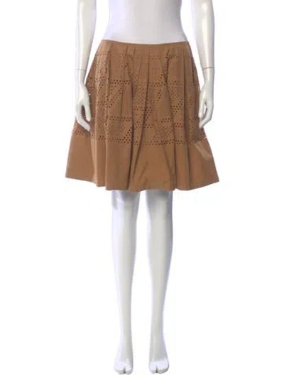 Pre-owned Fendi Lasercut Accents Mini Skirt In Neutral