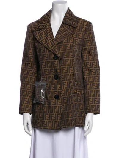 Pre-owned Fendi Late 1980's - Early 1990's Jeans Blazer In Brown