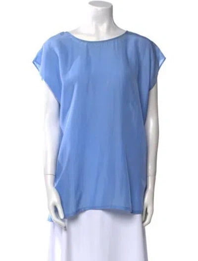 Pre-owned Fendi Late 2000's - Early 2010's Bateau Neckline Blouse In Blue
