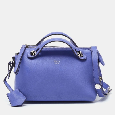 Pre-owned Fendi Lavender Leather Mini By The Way Crossbody Bag In Purple