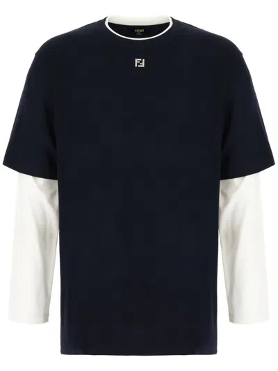Fendi Layered Longsleeves In Blue