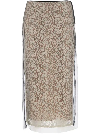 FENDI LAYERED MIDI SKIRT