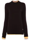 Fendi Layered-trim Sweater In Brown