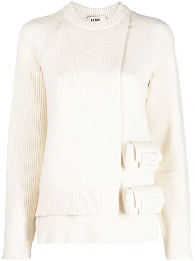 Fendi Layered Utility Pocket Jumper In White