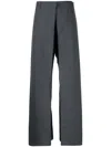 Fendi Layered Virgin Wool Trousers In Grey
