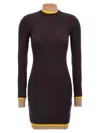 Fendi Mini Wool Dress In Purple